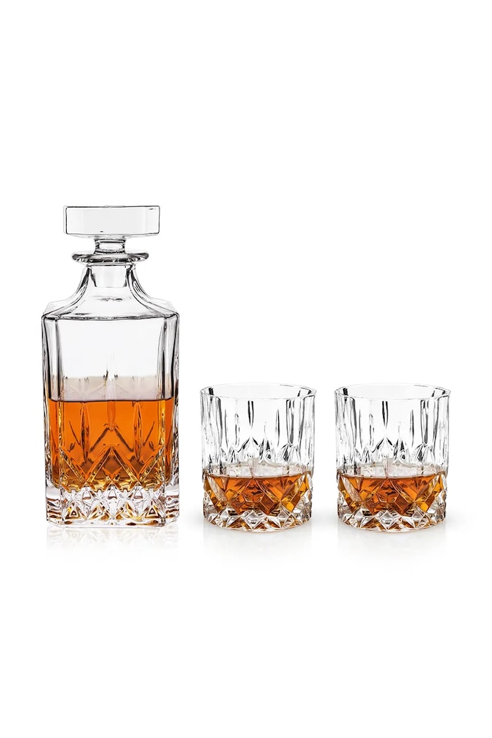 Viski karafka z zestawem szklanek do whiskey ze szkła V9417 transparentny AA00