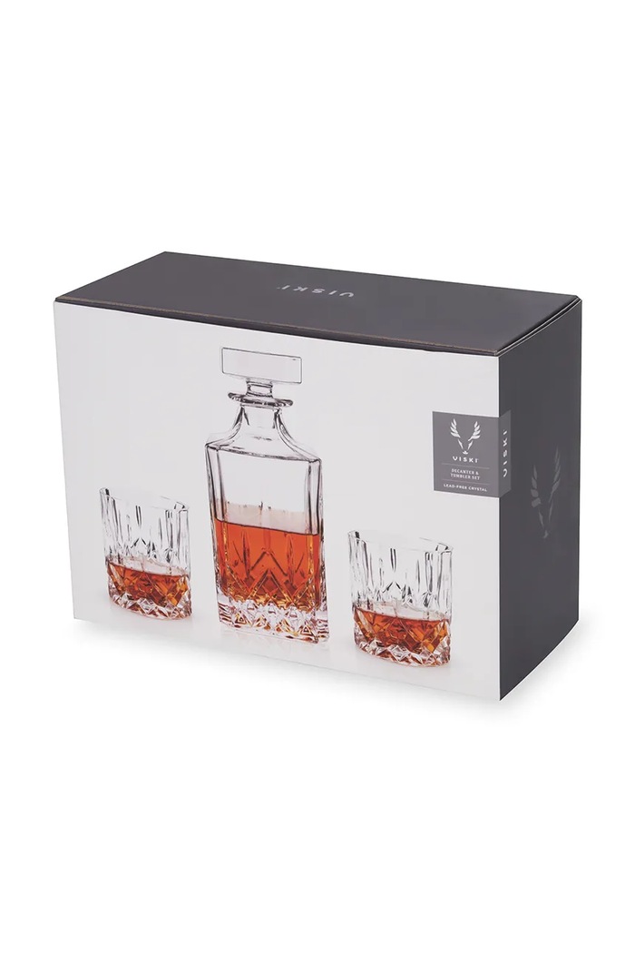 Kuchnia i bar Viski karafka z zestawem szklanek do whiskey ze szkła V9417 transparentny