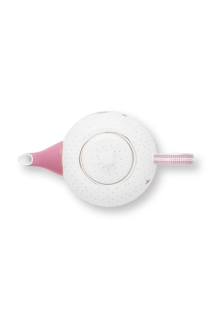 Kuchnia i bar Pip Studio dzbanek do herbaty Jolie Dots Gold Pink 1,6 L 51005085 biały