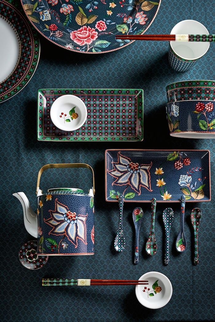Czajnik z porcelany Oriental Berry Blues Pip Studio granatowy 51005094