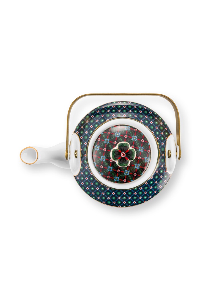 Kuchnia i bar Pip Studio Czajnik z porcelany Oriental Berry Blues 51005094 granatowy