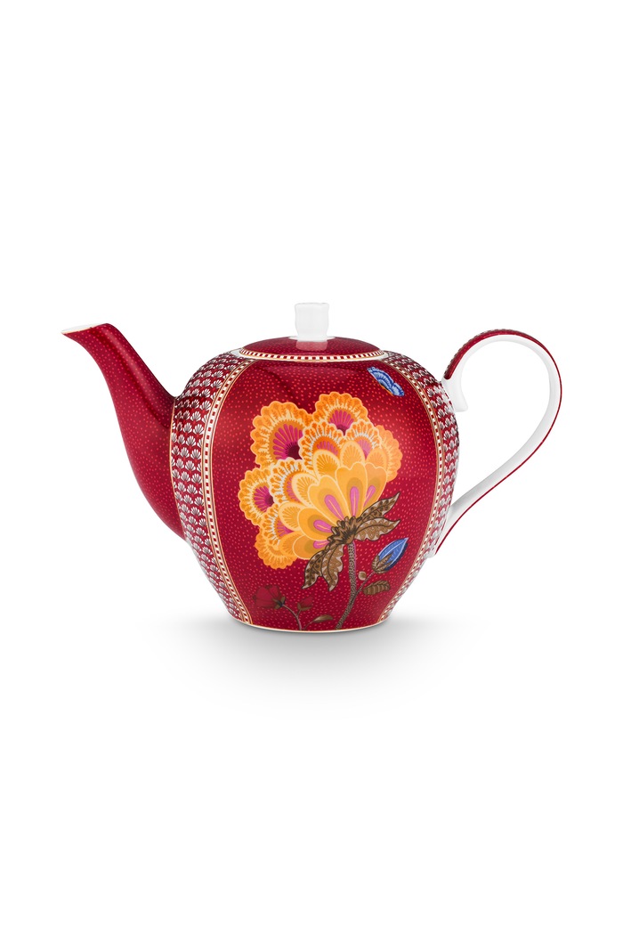 Pip Studio Dzbanek z porcelany Blooming Tales Fantasy 1,6 l czerwony 51005092