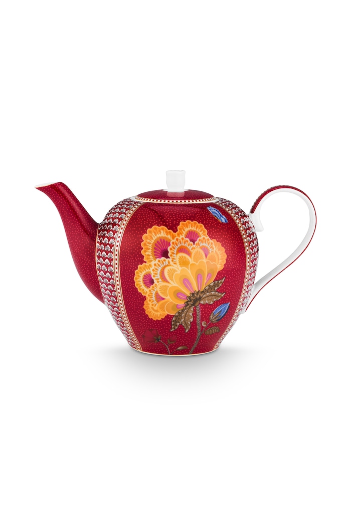 Pip Studio Dzbanek z porcelany Blooming Tales Fantasy 1,6 l czerwony 51005092