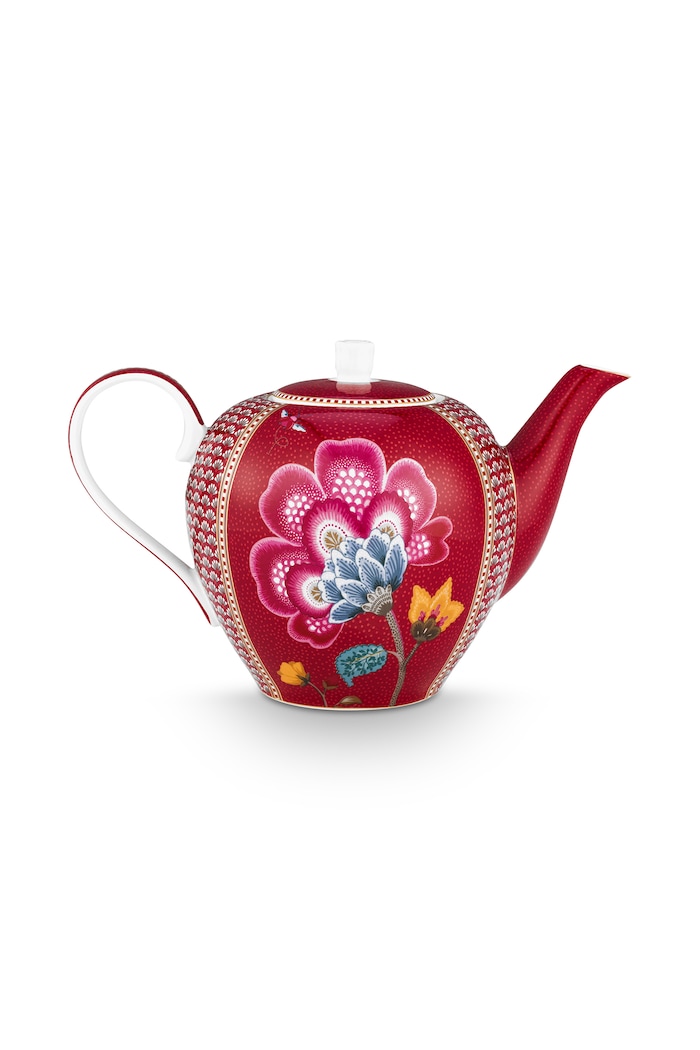 Pip Studio Dzbanek z porcelany Blooming Tales Fantasy 1,6 l 51005092 czerwony AA00