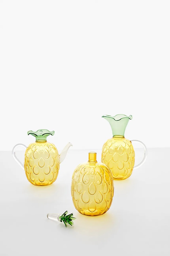 Ichendorf Milano Dzbanek do herbaty ze szkła barwionego Fruits and Flowers 1,1 l 9354247 żółty AA00