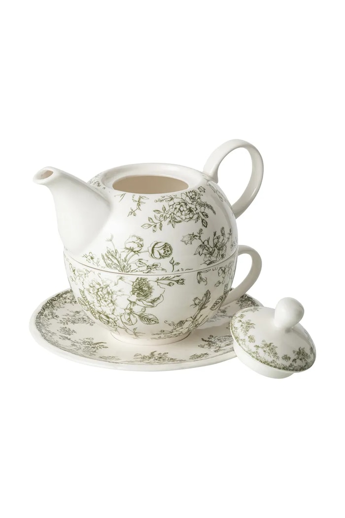 J-Line Zestaw do herbaty z porcelany 268859 biały AA00