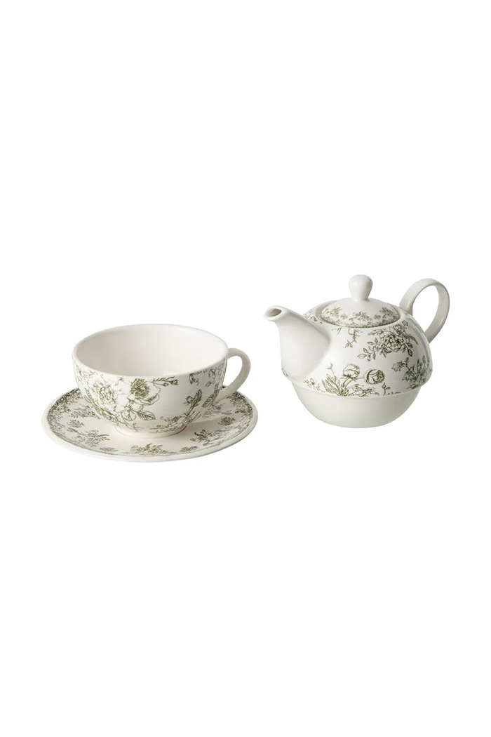 Kuchnia i bar J-Line Zestaw do herbaty z porcelany 268859 biały