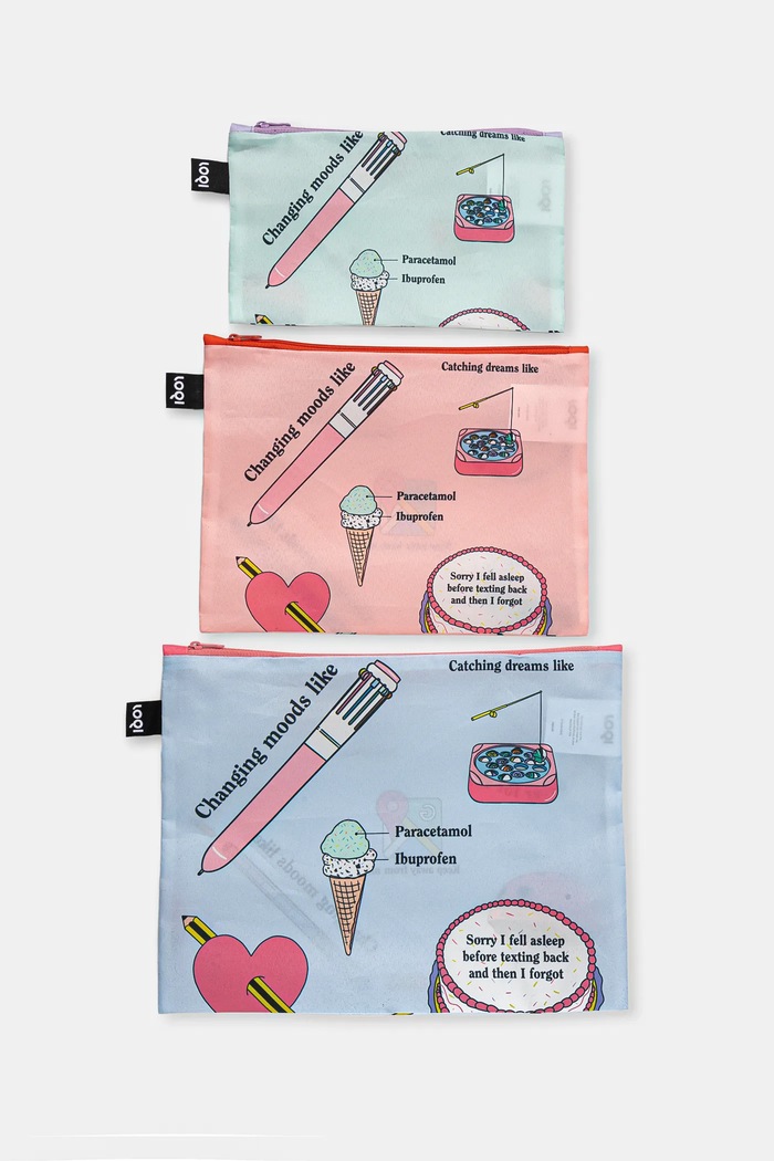 LOQI set de borsete Giulia Hartz 3-pack multicolor Q.ZP.GH.PR