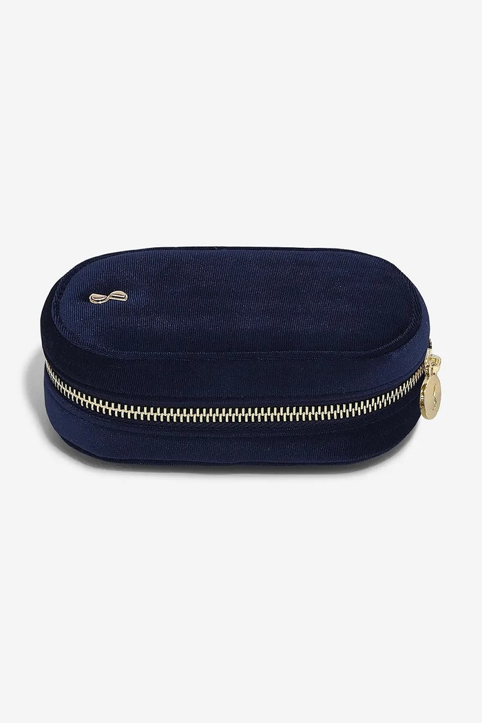 Kozmetická taška Stackers Compact Velvet tmavomodrá 76301