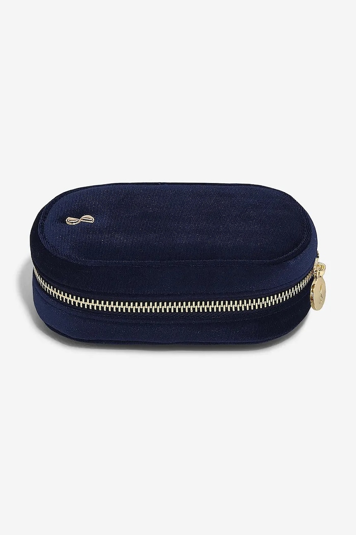 Kozmetická taška Stackers Compact Velvet tmavomodrá 76301