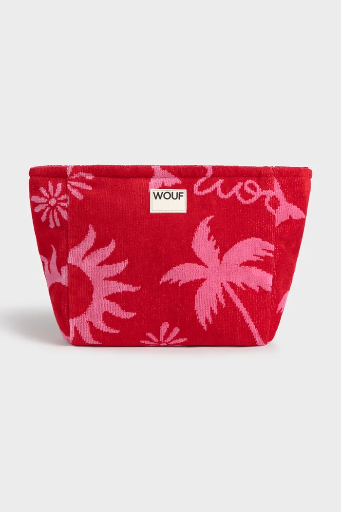 Bavlnená kozmetická taška WOUF Tulum 30 x 10 x 22 cm červená TT260019
