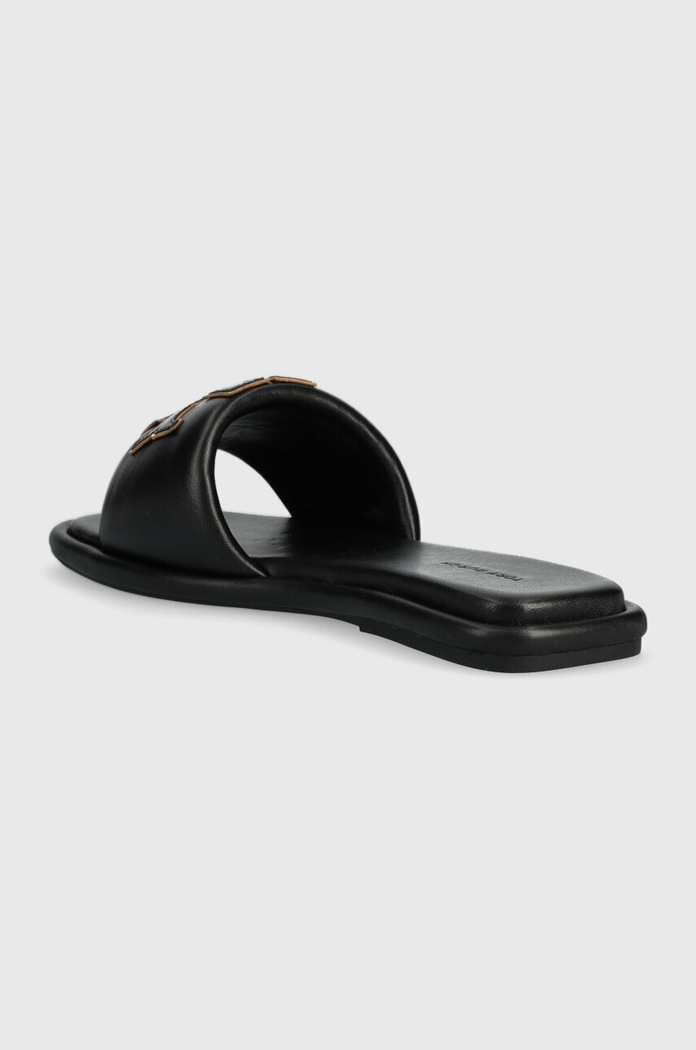 Παπούτσια Δερμάτινες παντόφλες Tory Burch Double T Sport Slide 79985.013.N μαύρο