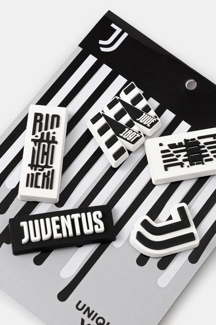 Κονκάρδες για παιδικά παπούτσια Crocs Juventus 5Pck 5-pack 10012073.Juventus.5Pck μαύρο AA00