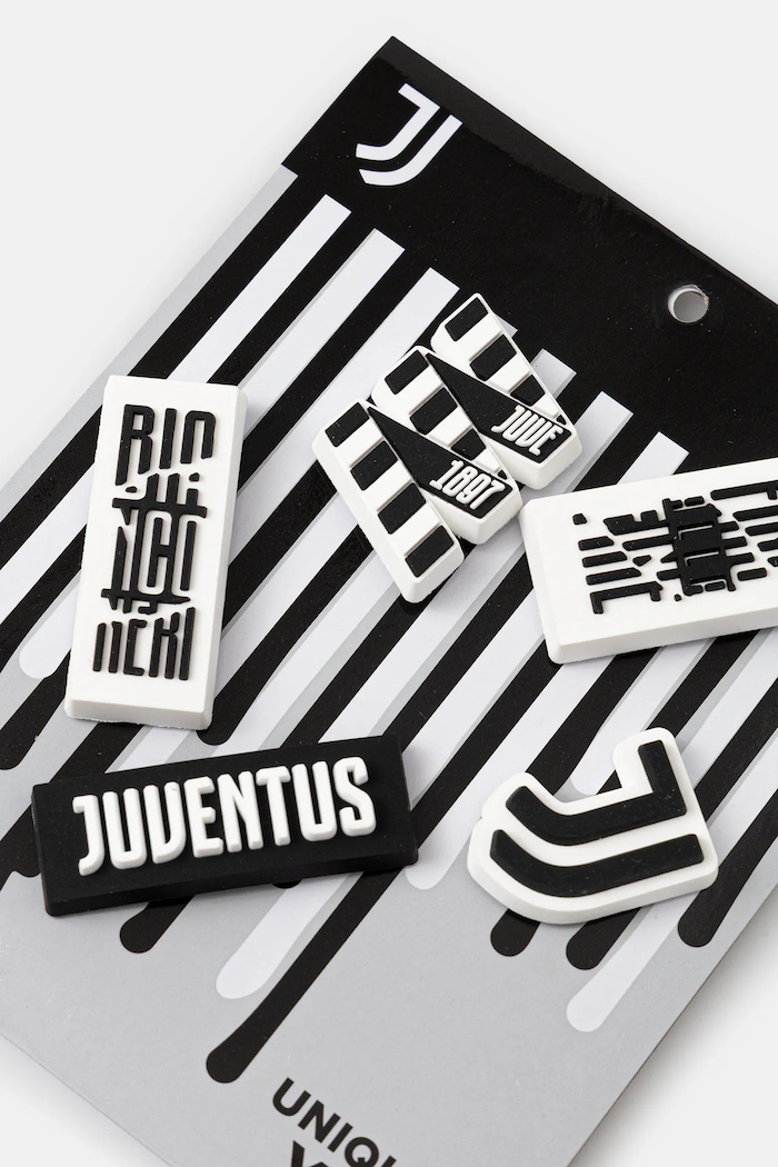 Κονκάρδες για παιδικά παπούτσια Crocs Juventus 5Pck 5-pack 10012073.Juventus.5Pck μαύρο AA00