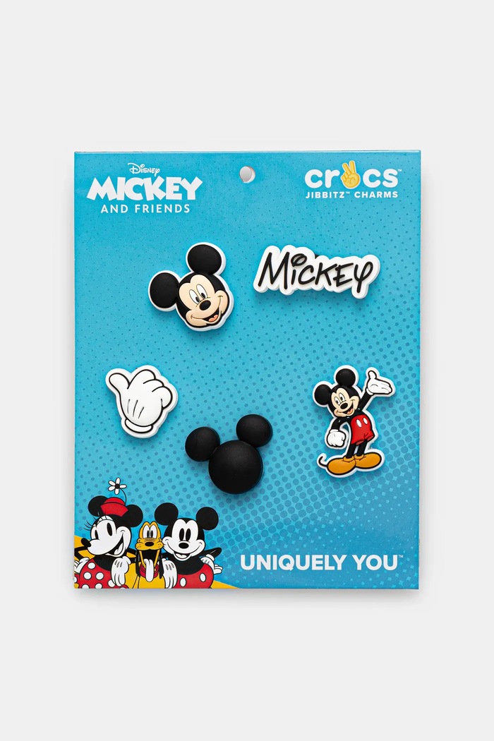 Připínačky na dětské boty Crocs Mickey Pant 5PK 5-pack Postavičky z pohádek bílá 10014478.Mickey.Pant.5P