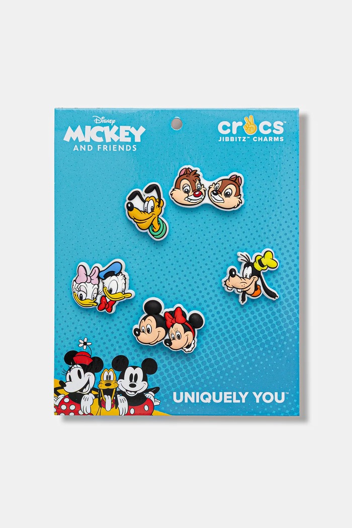 Детски значки за обувки Crocs Mickey and Friends PVC 5Pck (5 броя) Анимационни герои черен 10015117.Mickey.and.Fri