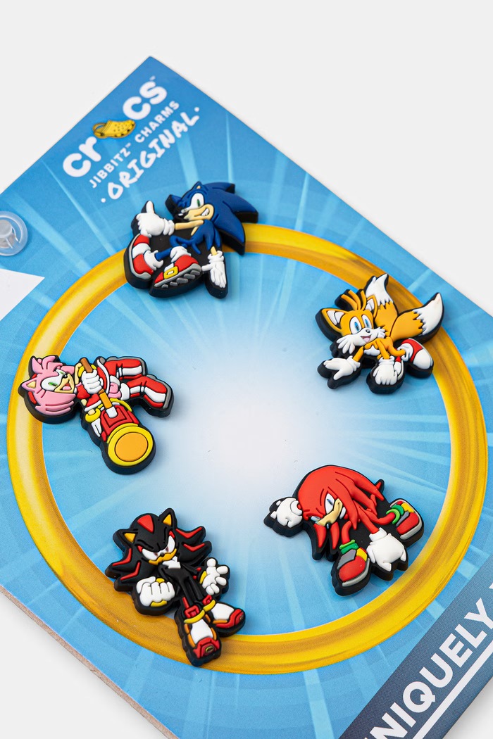 Detské odznaky na topánky Crocs Sonic the Hedgehog 5Pck 5-pak 10016975.Sonic.the.Hedg viacfarebná AA00