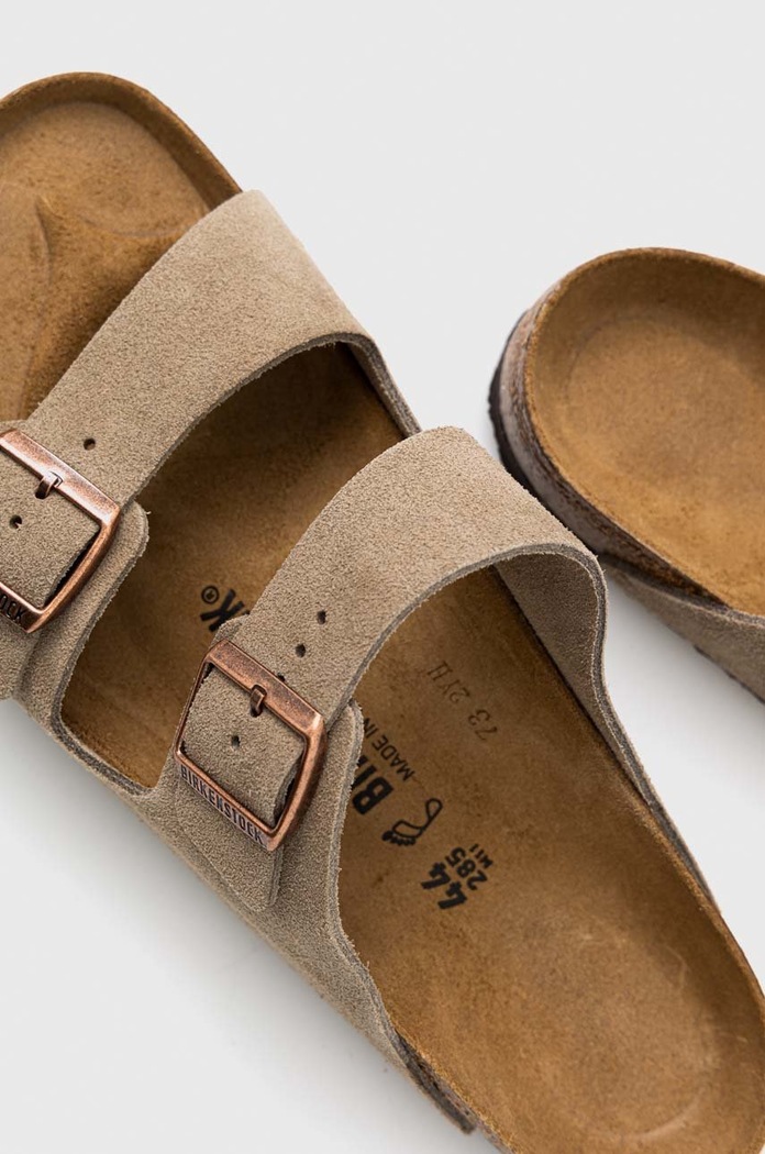 Semišové pantofle Birkenstock Arizona 51461 béžová
