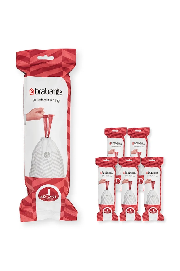 Торби за боклук Brabantia PerfectFit, J, 20-25 L, 6 x 20 szt. бял 138362