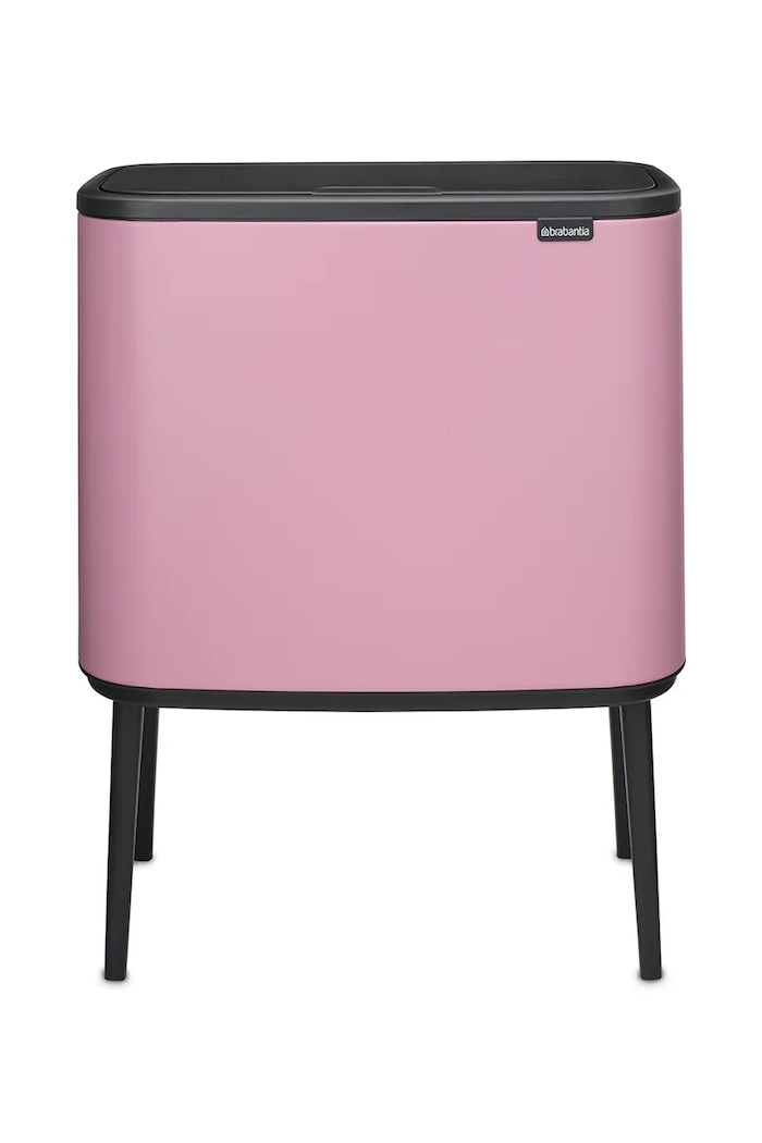 Brabantia κάδος απορριμμάτων από βαμμένο χάλυβα με σκόνη 11 + 23 l ροζ 255328