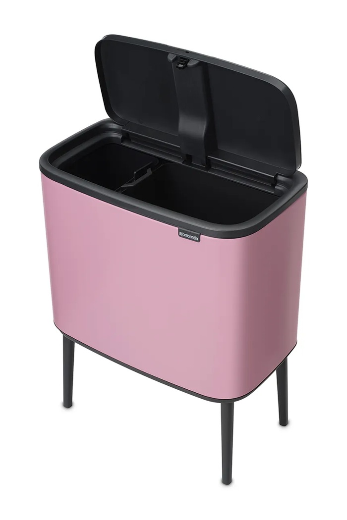 Brabantia κάδος απορριμμάτων από βαμμένο χάλυβα με σκόνη 11 + 23 l ροζ 255328