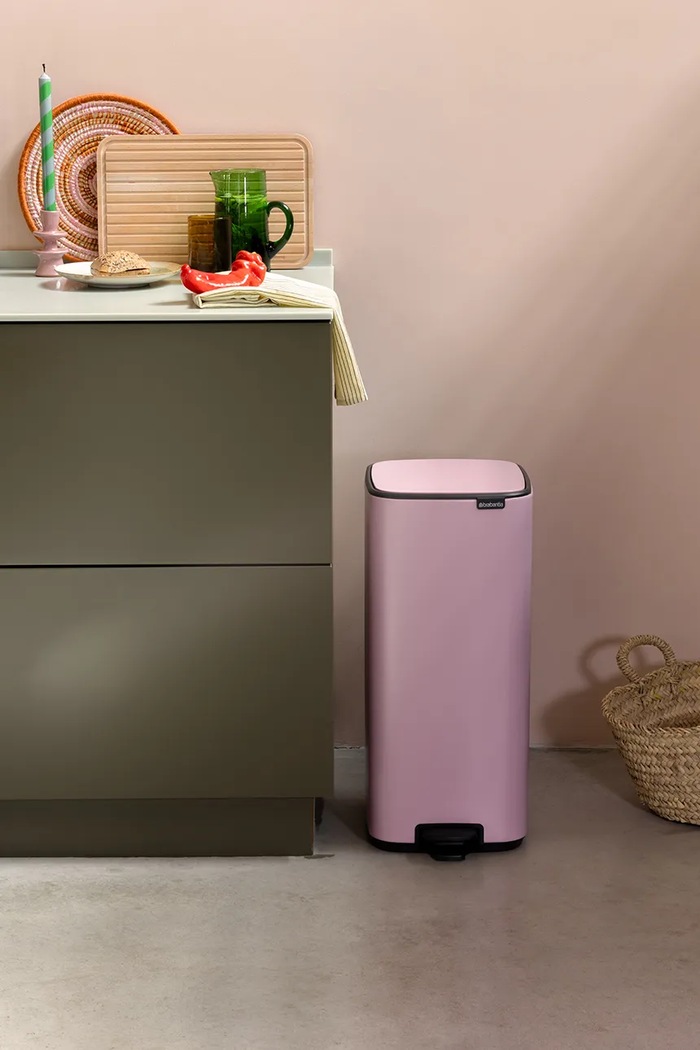 Brabantia coș de gunoi din oțel acoperit cu pulbere 30 l 255403. roz