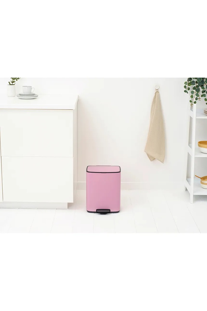 Brabantia κάδος απορριμμάτων από βαμμένο χάλυβα με σκόνη 12 l 255380 ροζ