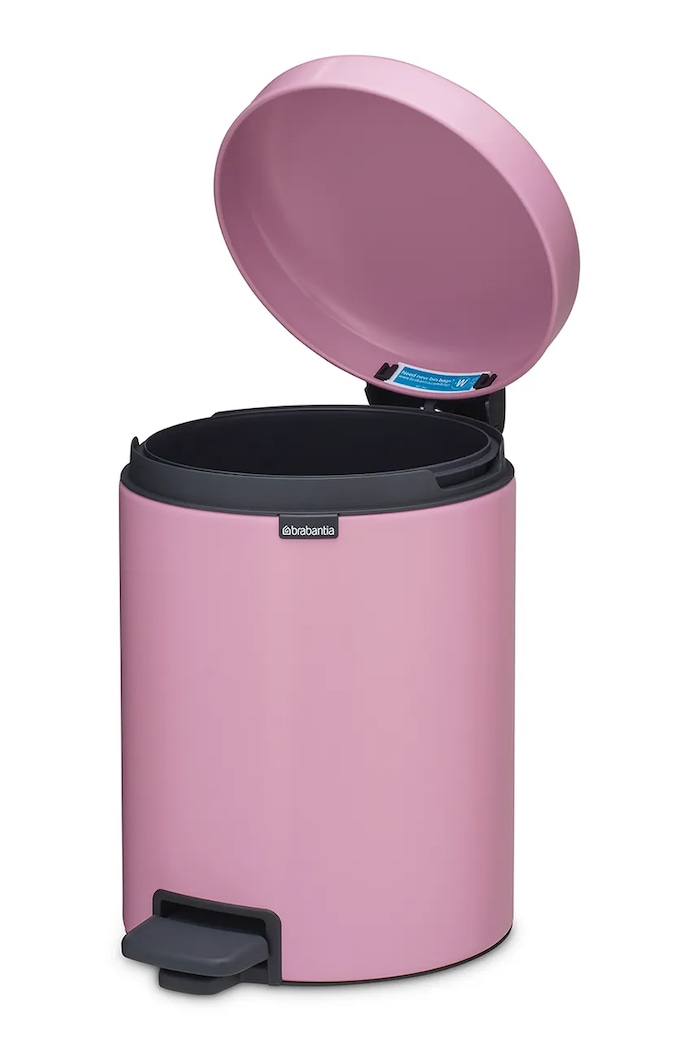 Brabantia κάδος απορριμμάτων από βαμμένο χάλυβα με σκόνη 5 l ροζ 255281