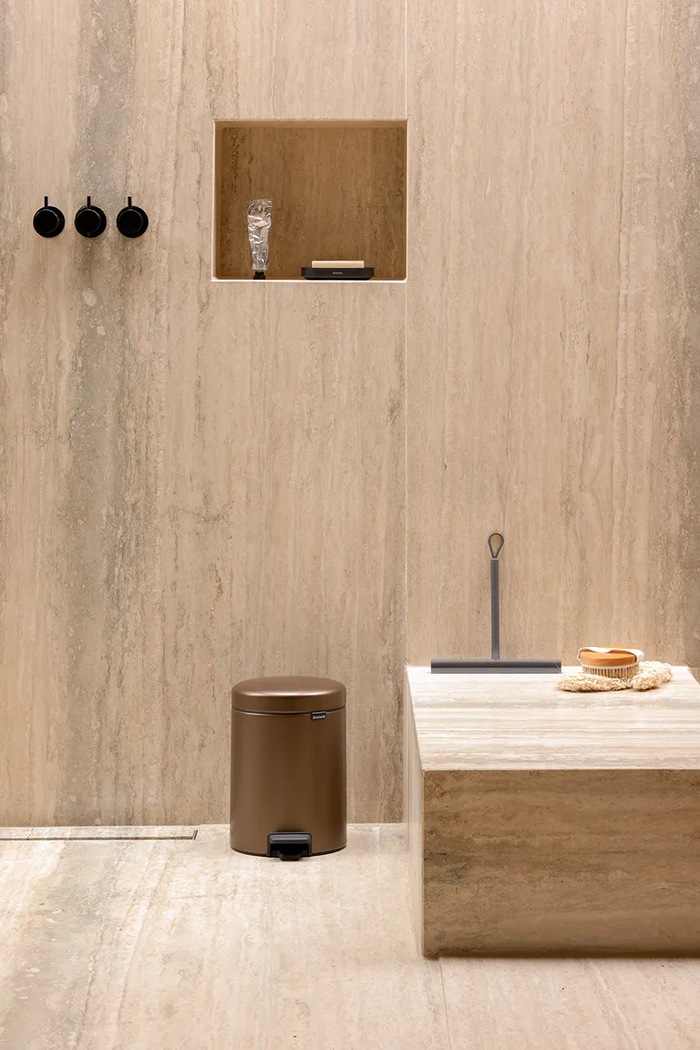 Brabantia κάδος απορριμμάτων από ατσάλι 5 l 255229 καφέ