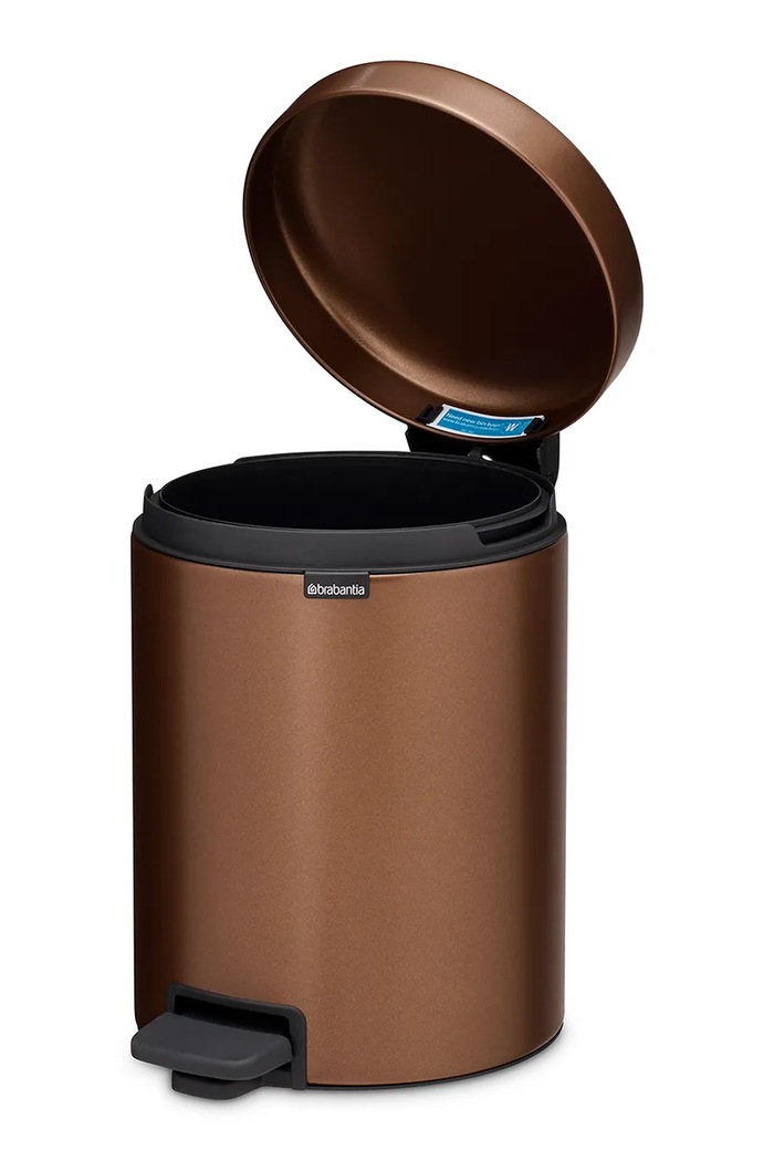 Brabantia κάδος απορριμμάτων από ατσάλι 5 l καφέ 255229