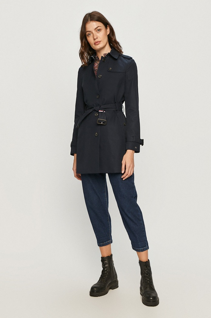 Tommy Hilfiger - Trenčkot WW0WW24966 tmavomodrá AA00