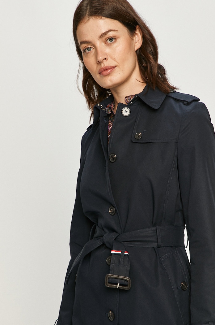 Tommy Hilfiger - Trenčkot tmavomodrá WW0WW24966