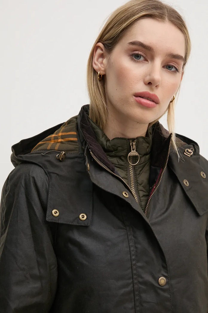 Barbour hanorac Long Cannich Wax verde LWX1264
