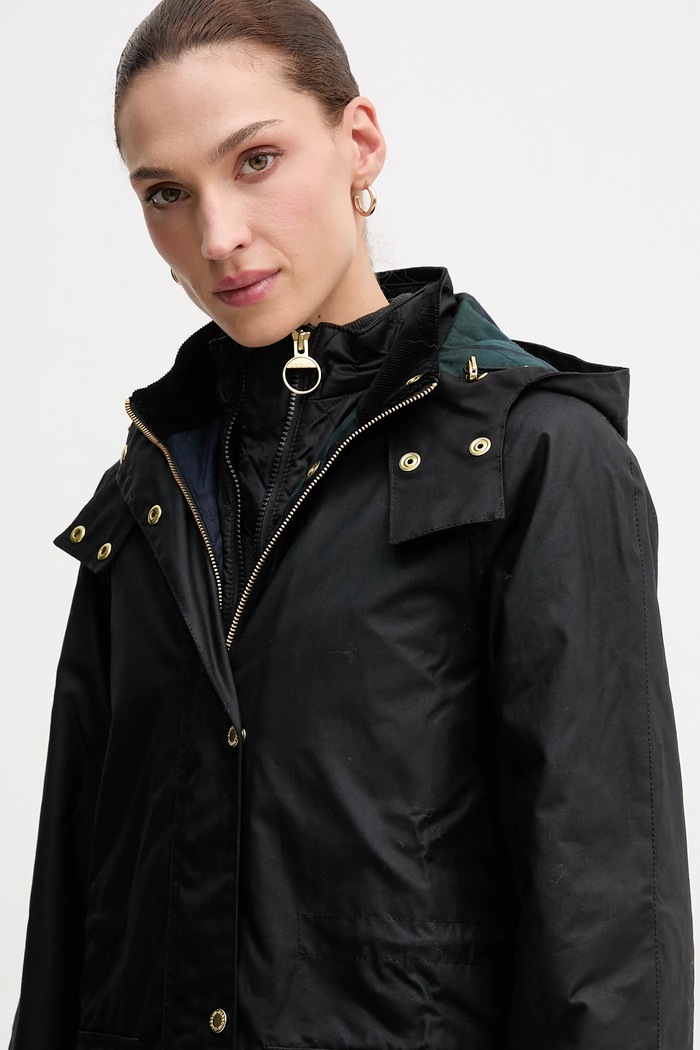 Bunda parka Barbour Long Cannich Wax LWX1264 čierna