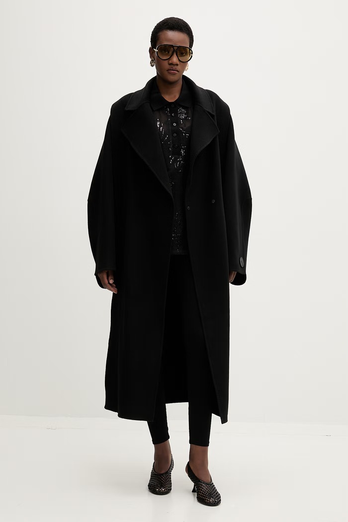 MMC STUDIO κομψό παλτό Γυναικείο μάλλινο VESPERE.COAT μαύρο AA00
