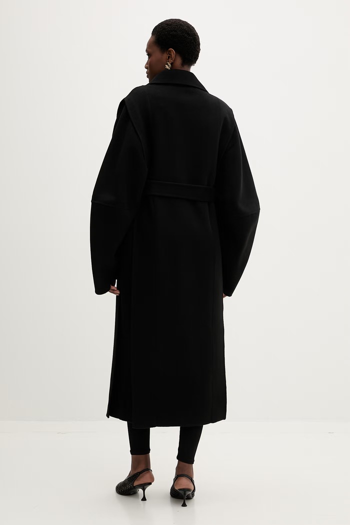 Ρούχα MMC STUDIO κομψό παλτό Γυναικείο μάλλινο VESPERE.COAT μαύρο