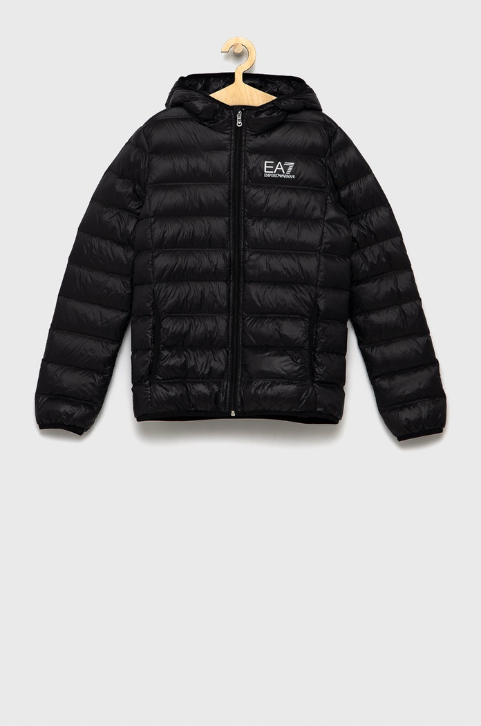 Dětská péřová bunda EA7 Emporio Armani s podšívkou černá 8NBB34.BN29Z