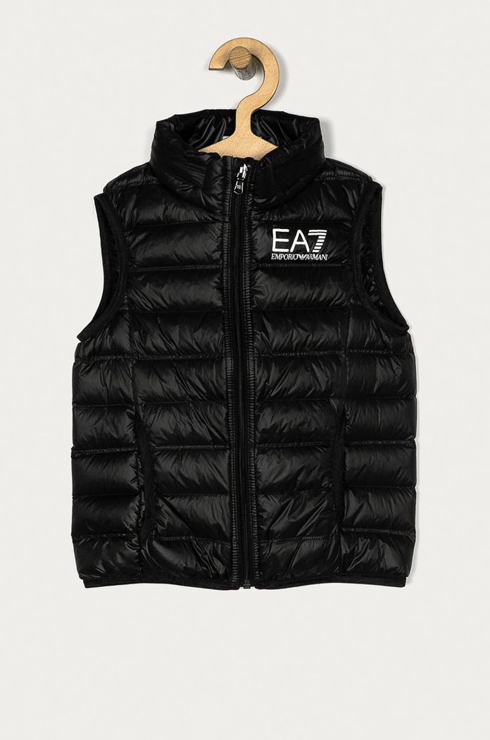 EA7 Emporio Armani - Bezrękawnik dziecięcy 104-164 cm 8NBQ01.BN29Z bez kaptura czarny 8NBQ01.BN29Z