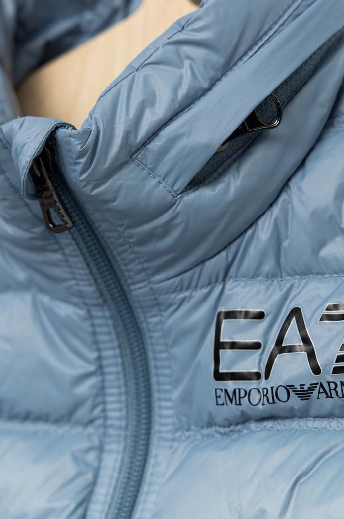 Chłopiec EA7 Emporio Armani bezrękawnik puchowy dziecięcy 8NBQ02.BN29Z niebieski