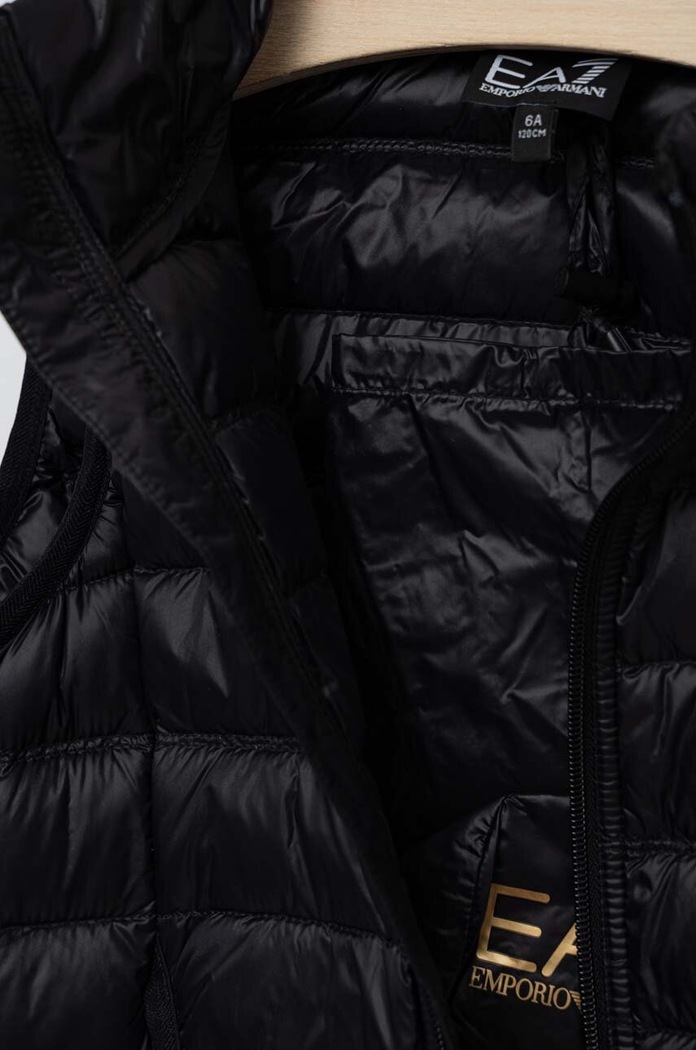 EA7 Emporio Armani bezrękawnik puchowy dziecięcy czarny 8NBQ02.BN29Z
