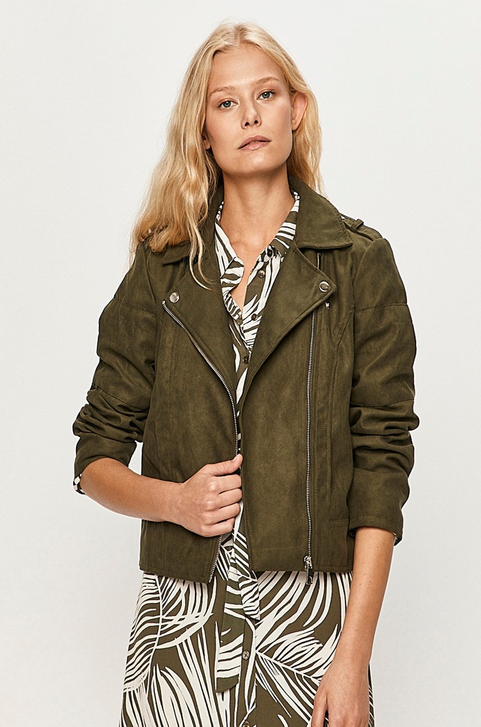 Jacqueline de Yong - Geaca ramones cu captuseala verde 15212258