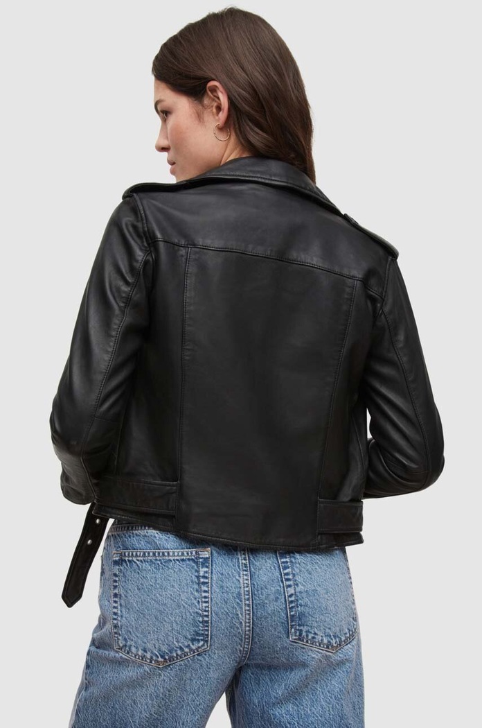 AllSaints - Kožená bunda Balfern Biker WL115E čierna