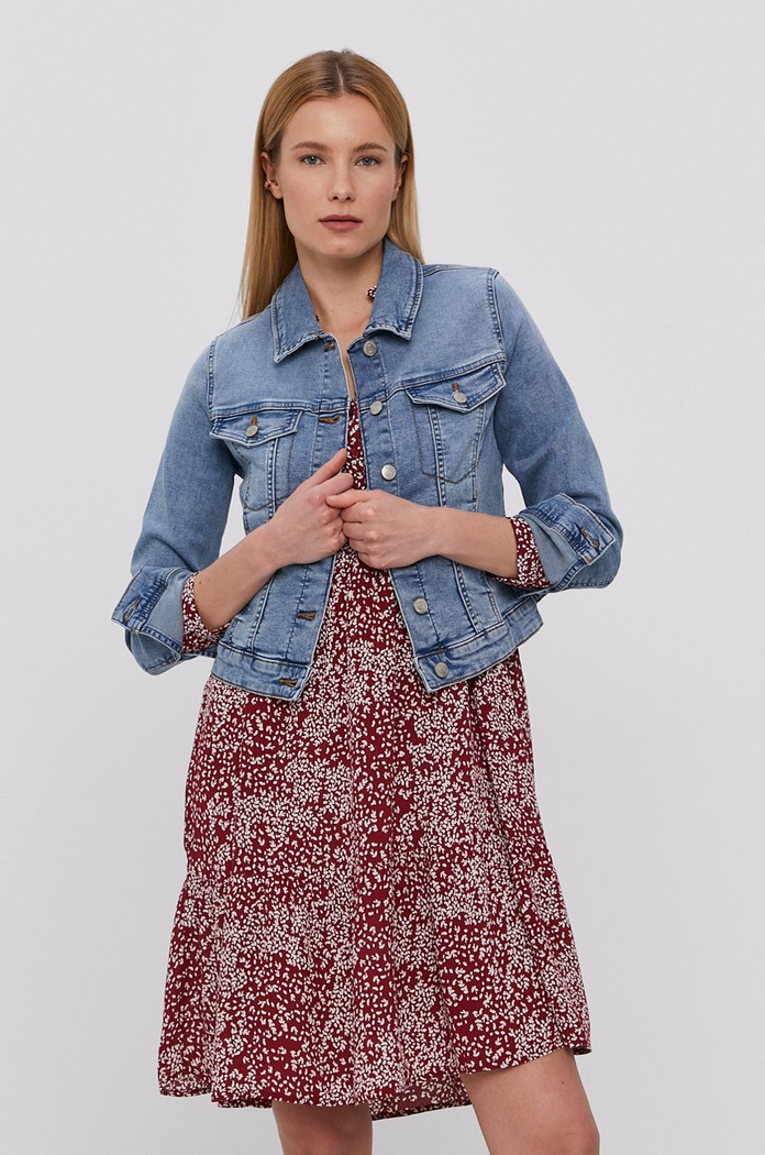 Rifľová bunda Vero Moda bez kapucne modrá 10248564