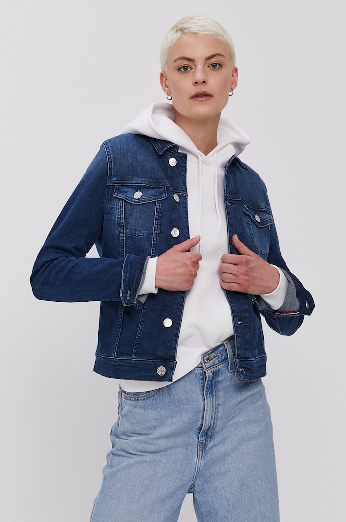 Rifľová bunda Tommy Jeans DW0DW09219.NOS tmavomodrá AA00
