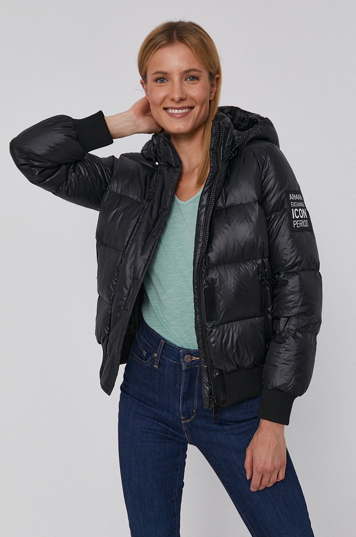 Armani Exchange Kurtka puchowa 8NYB40.YNYNZ.NOS pozostałe czarny 8NYB40.YNYNZ.NOS