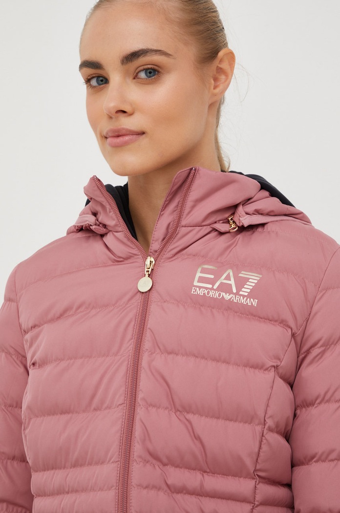 Jakna EA7 Emporio Armani s kapuljačom roza 8NTB23.TNF8Z.NOS