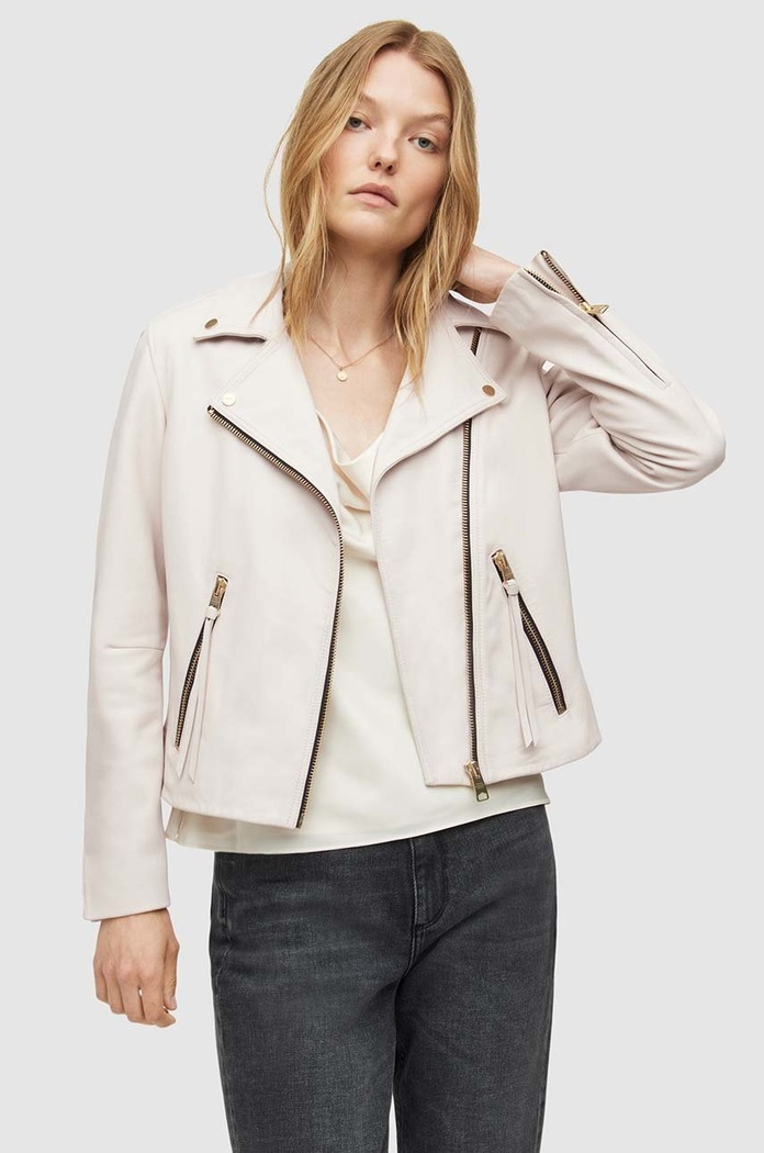 AllSaints ramoneska skórzana DALBY BIKER WL018N biały AA00