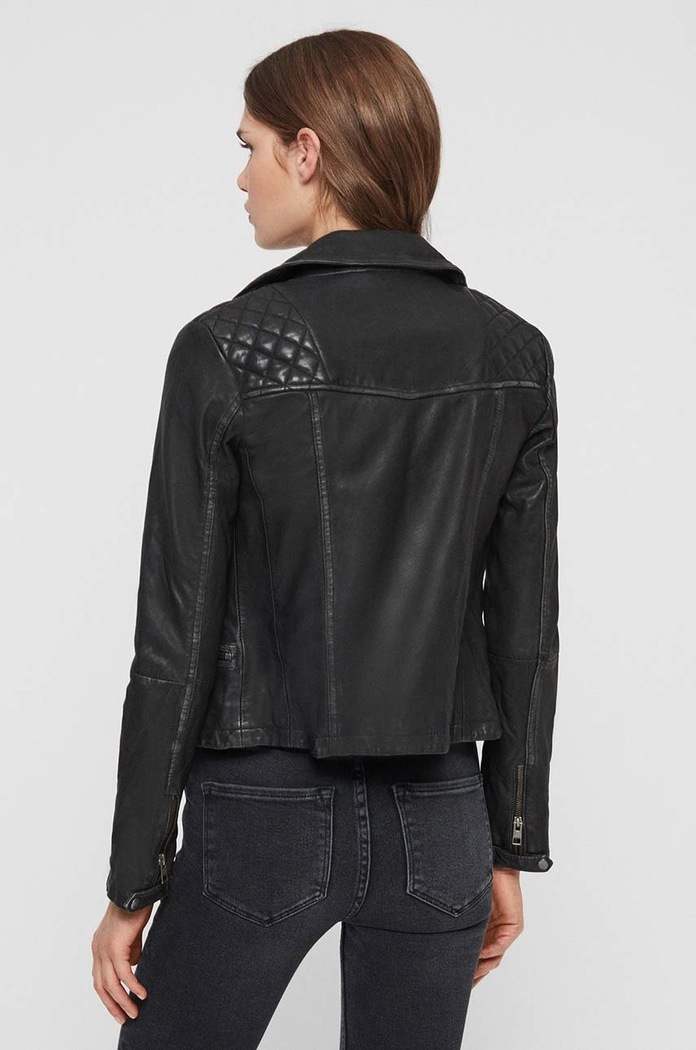 Odzież AllSaints ramoneska skórzana CARGO BIKER WL047C czarny