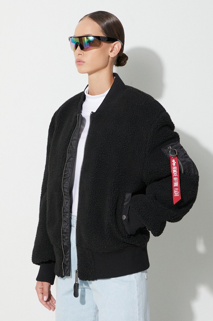 Яке бомбър Alpha Industries Ma-1 Teddy черен 108102.03