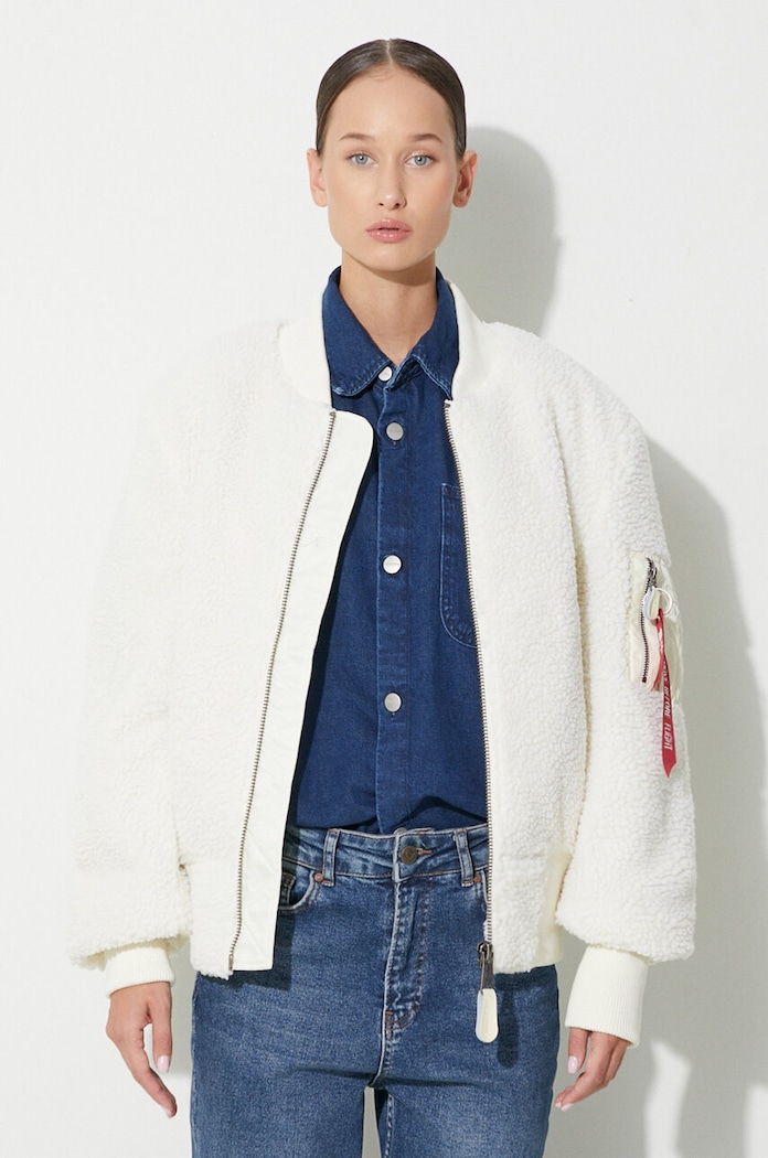 Куртка-бомбер Alpha Industries Ma-1 Teddy без капюшона бежевый 108102.16